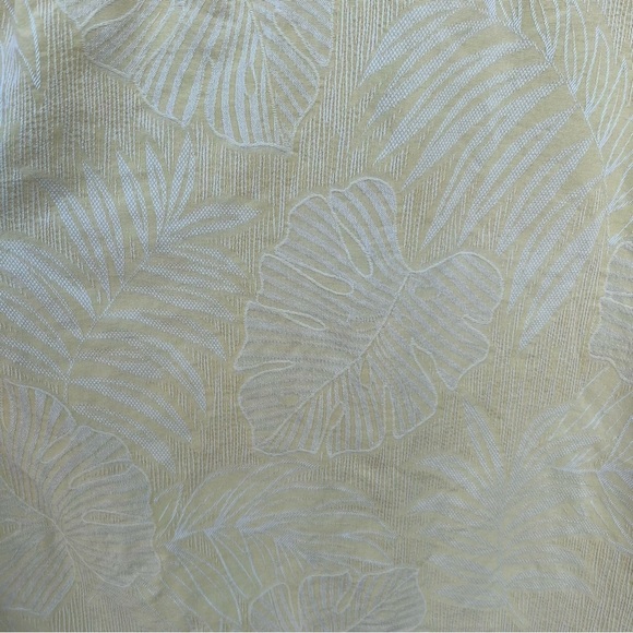 Jamaica Jaxx 100% Silk Jacquard Palm Frond Hawaiian Shirt Yellow XXL Banana Leaf - Picture 3 of 13